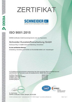 Zertifikat ISO 9001:2015